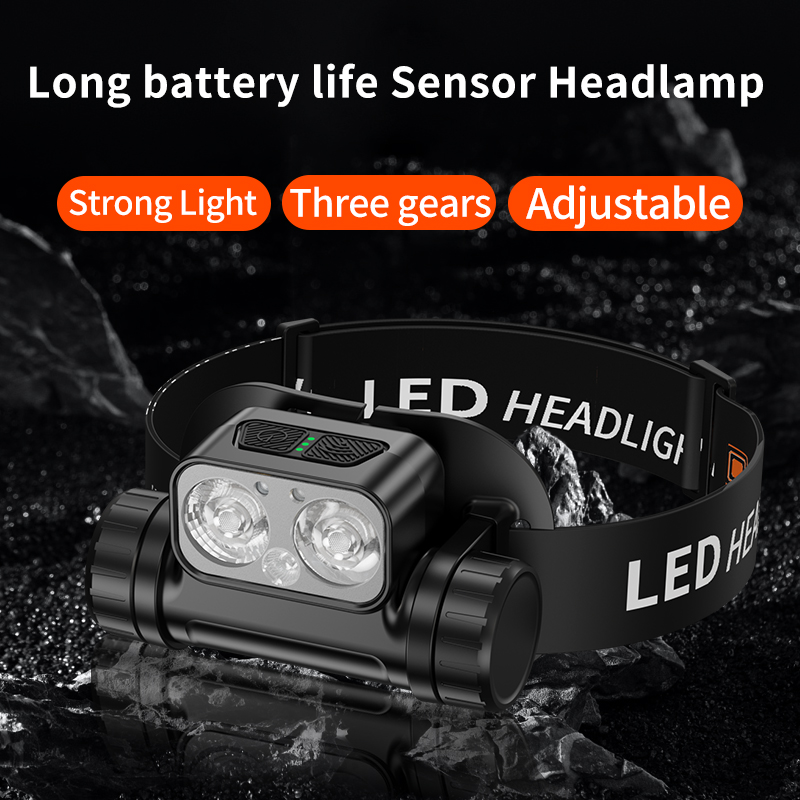 High Bright 1600LM  Waterproof Large Battery Outdoor Sensor Headlamp