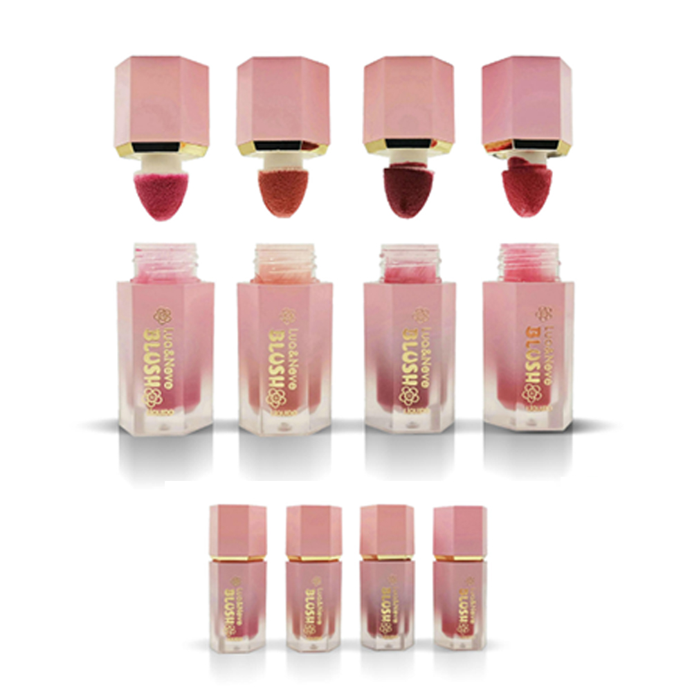 Blush Líquido Lua&Neve com Tampa de Diamante Hexagonal em Rosa | 4 Cores Disponíveis, Fusão Natural com a Pele, Criando uma Atmosfera Cheia de Energia