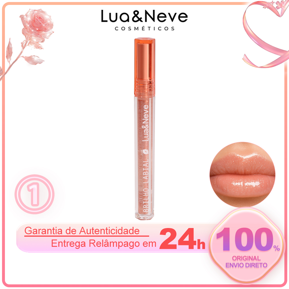 Gloss Labial Doce de Amor Lua&Neve | 6 Cores com Brilhos Finos, Hidratação e Filme Formando, Cria Lábios de Vidro Encantadores