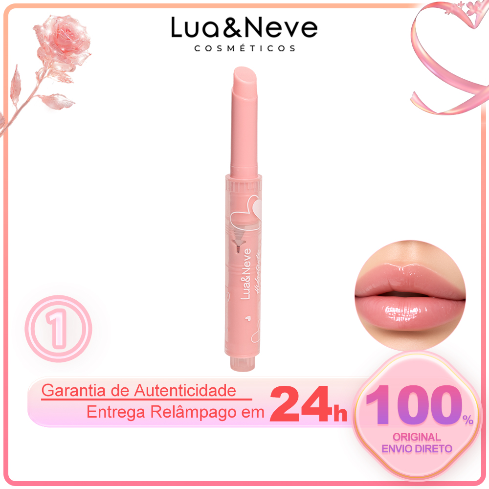Caneta de Gloss Labial Gel com Coração Lua&Neve | Hidratação Gelatina, Fixação em Uma Passe, Cria Lábios Juicy no Inverno