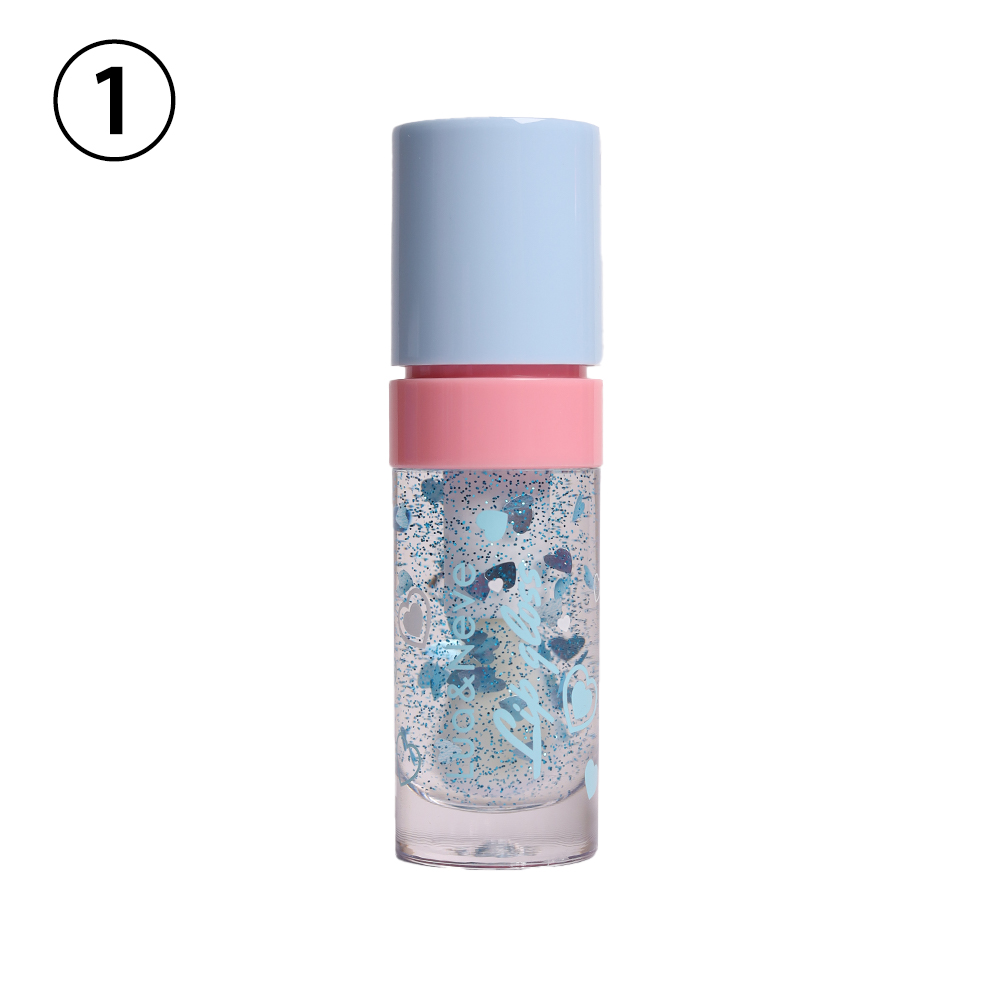 Gloss Labial Lua&Neve com Glitter Fantástico | 3 Cores em Degradê, Glitter de Coração, Criando Efeito Labios de Vidro com Destaque