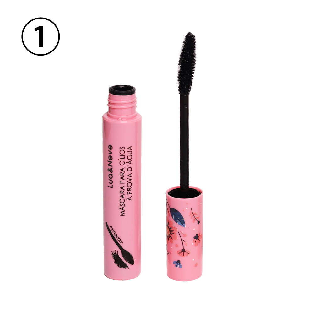 Máscara de Cílios Lua&Neve à Prova d'Água | Embalar Colorida e Fofa, Cílios Densos e Curvados, Duradoura e Sem Manchas