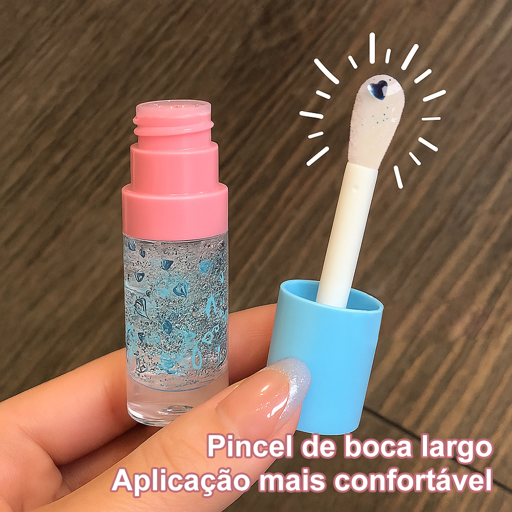 Gloss Labial Lua&Neve com Glitter Fantástico | 3 Cores em Degradê, Glitter de Coração, Criando Efeito Labios de Vidro com Destaque
