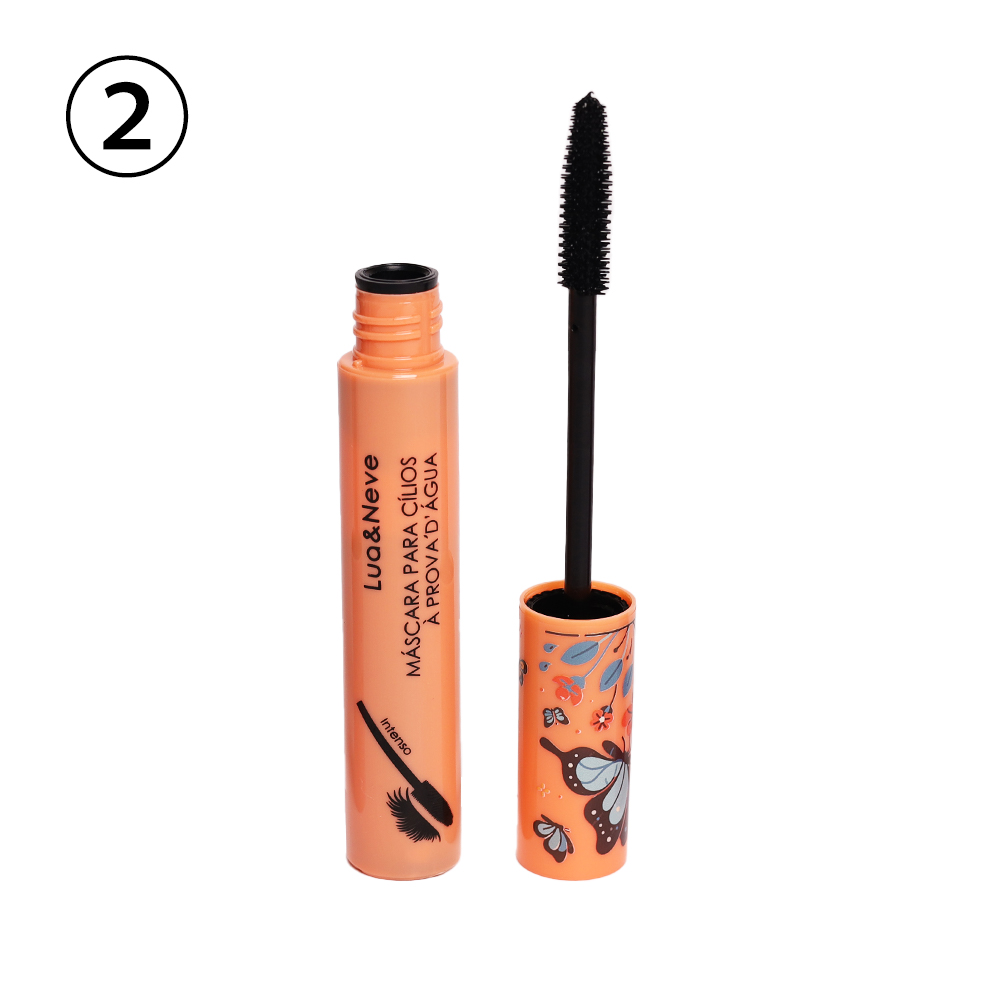 Máscara de Cílios Lua&Neve à Prova d'Água | Embalar Colorida e Fofa, Cílios Densos e Curvados, Duradoura e Sem Manchas