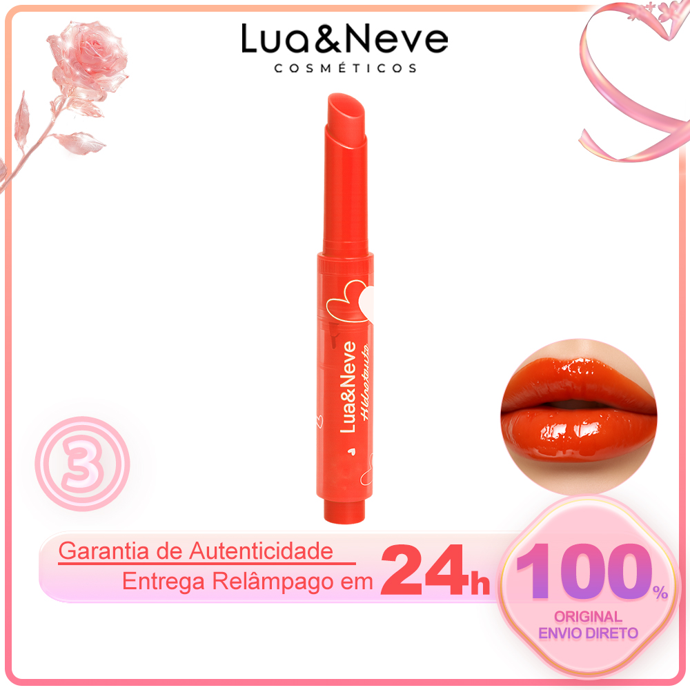 Caneta de Gloss Labial Gel com Coração Lua&Neve | Hidratação Gelatina, Fixação em Uma Passe, Cria Lábios Juicy no Inverno
