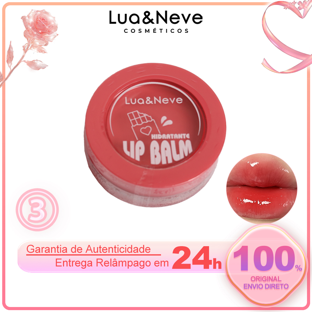 Bálsamo Hidratante 2 em 1 para Lábios e Bochechas Lua&Neve | Kit com 3 Cores, Hidratação de Inverno, Atmosfera de Mesma Cor