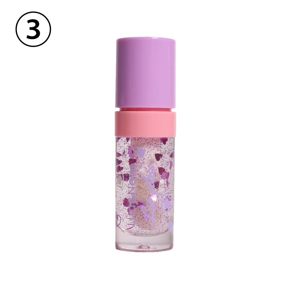 Gloss Labial Lua&Neve com Glitter Fantástico | 3 Cores em Degradê, Glitter de Coração, Criando Efeito Labios de Vidro com Destaque