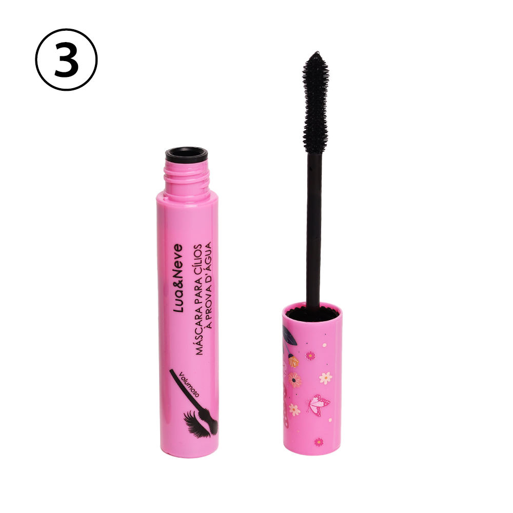Máscara de Cílios Lua&Neve à Prova d'Água | Embalar Colorida e Fofa, Cílios Densos e Curvados, Duradoura e Sem Manchas