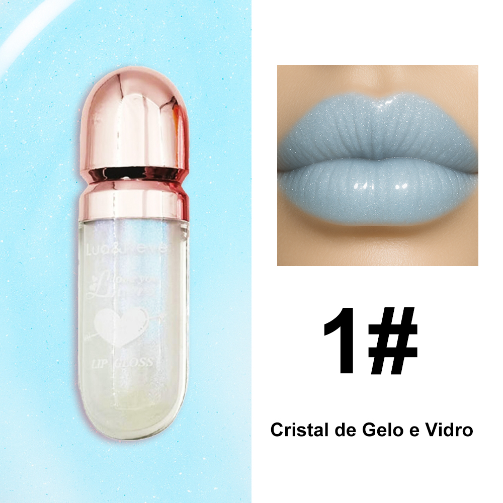 Gloss Labial Lua&Neve em Cápsula | 6 Cores Brilhantes, Criando Efeito Labios de Vidro com Volume