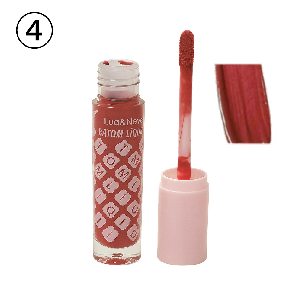 Batom Líquido Lua&Neve com Efeito Névoa | 5 Cores Brancurificantes, Textura de Veludo, Leve e Longa - duração