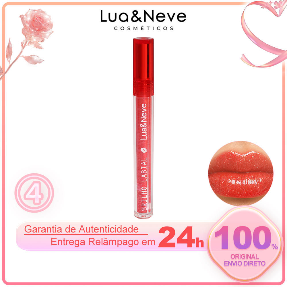 Gloss Labial Doce de Amor Lua&Neve | 6 Cores com Brilhos Finos, Hidratação e Filme Formando, Cria Lábios de Vidro Encantadores