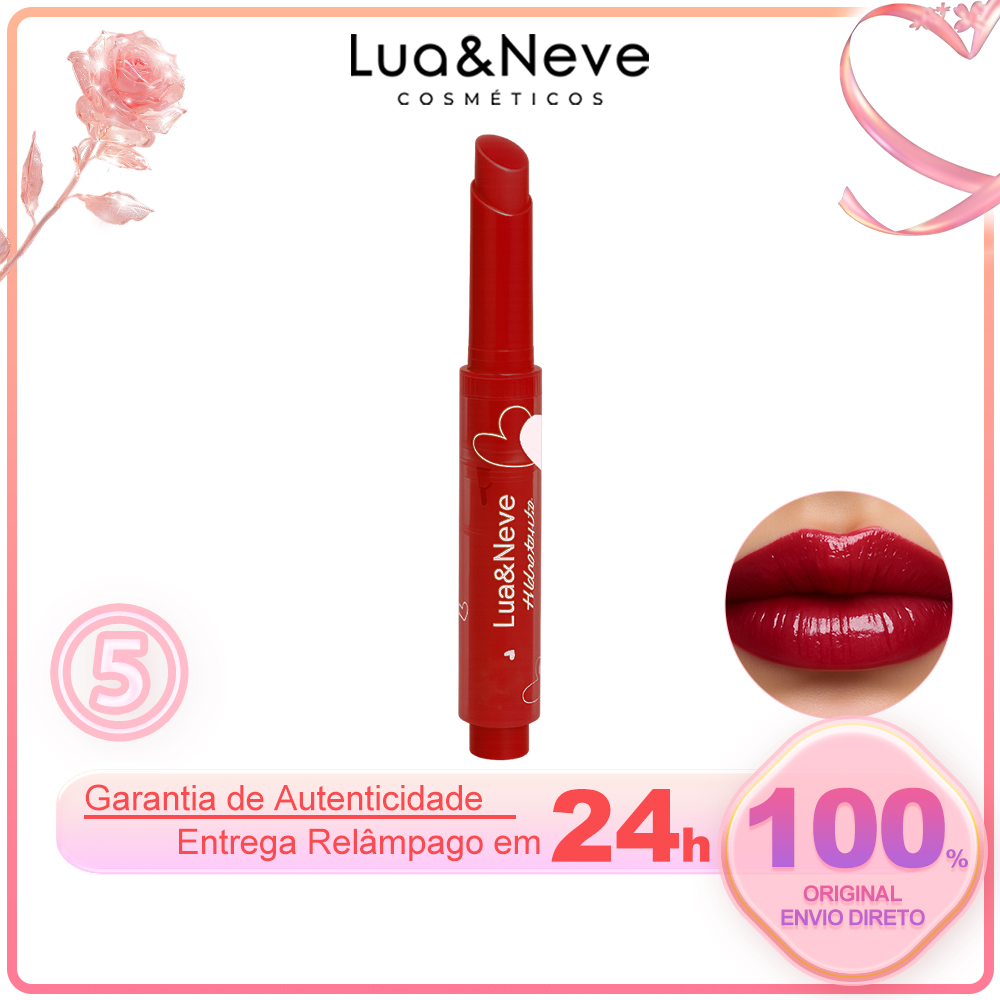 Caneta de Gloss Labial Gel com Coração Lua&Neve | Hidratação Gelatina, Fixação em Uma Passe, Cria Lábios Juicy no Inverno