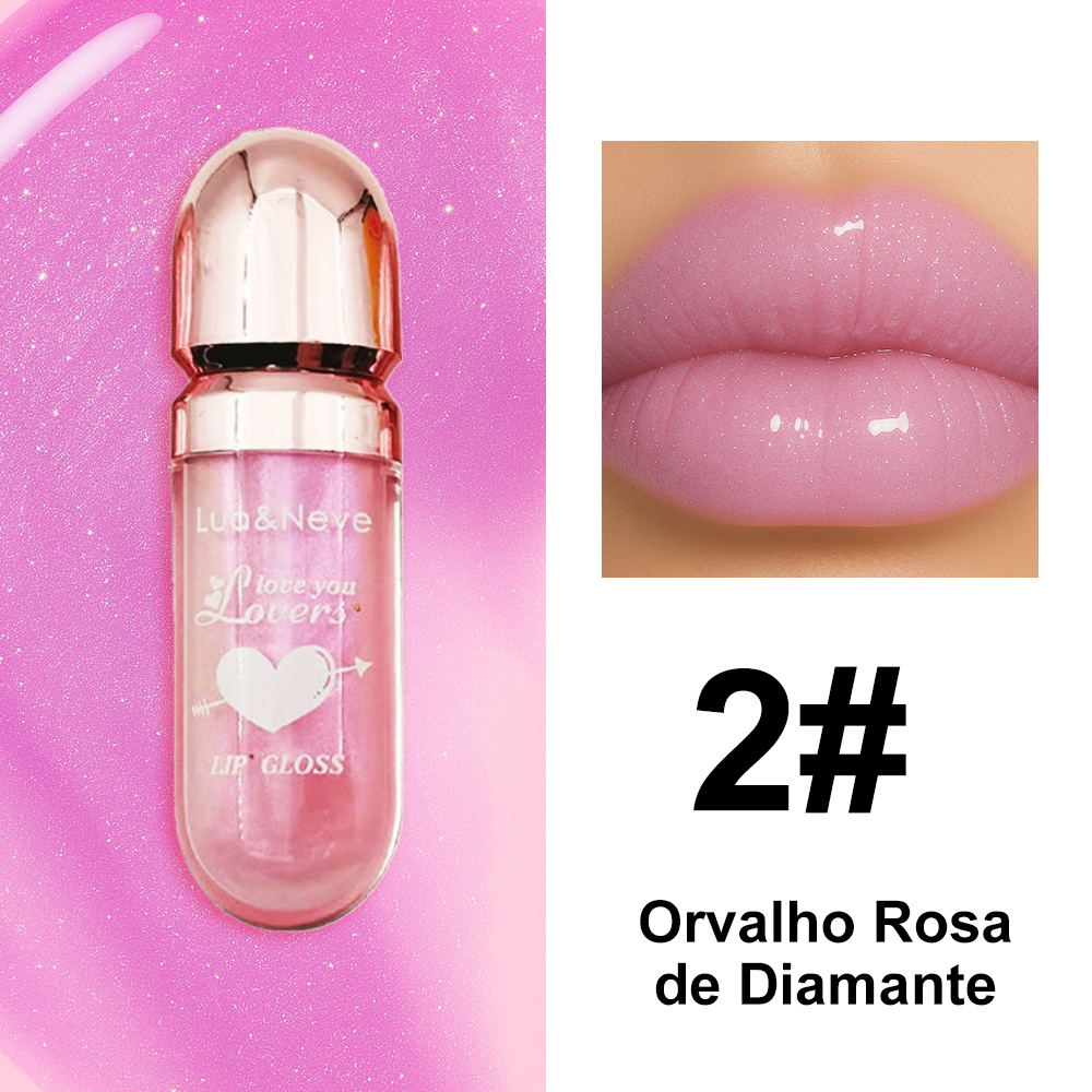 Gloss Labial Lua&Neve em Cápsula | 6 Cores Brilhantes, Criando Efeito Labios de Vidro com Volume