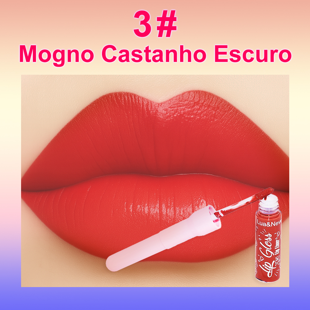 Caneta de Lip Gloss Dupla Ponta Lua&Neve | 6 Cores Intensas, Lápis Labial + Lip Gloss 2 em 1, Delimitando Forma Cheia de Lábios