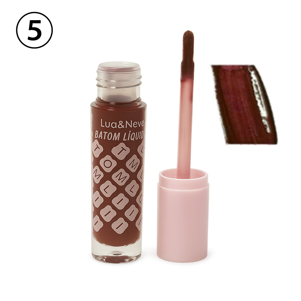 Batom Líquido Lua&Neve com Efeito Névoa | 5 Cores Brancurificantes, Textura de Veludo, Leve e Longa - duração