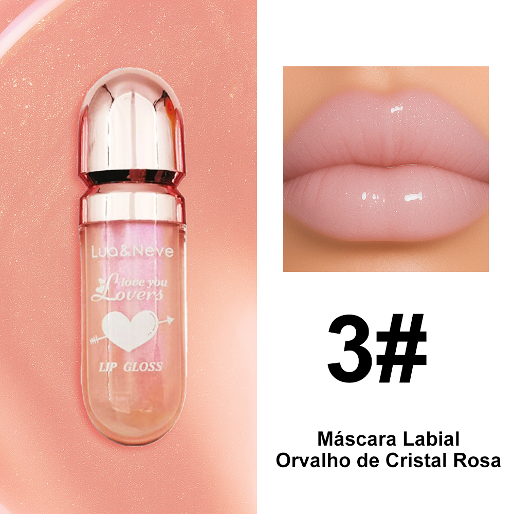 Gloss Labial Lua&Neve em Cápsula | 6 Cores Brilhantes, Criando Efeito Labios de Vidro com Volume