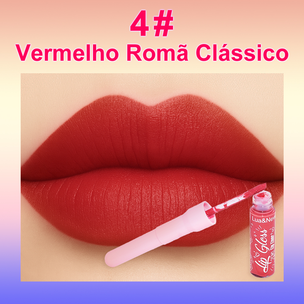 Caneta de Lip Gloss Dupla Ponta Lua&Neve | 6 Cores Intensas, Lápis Labial + Lip Gloss 2 em 1, Delimitando Forma Cheia de Lábios