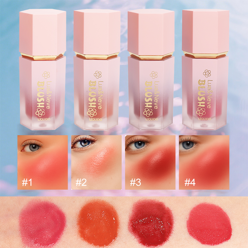 Blush Líquido Lua&Neve com Tampa de Diamante Hexagonal em Rosa | 4 Cores Disponíveis, Fusão Natural com a Pele, Criando uma Atmosfera Cheia de Energia