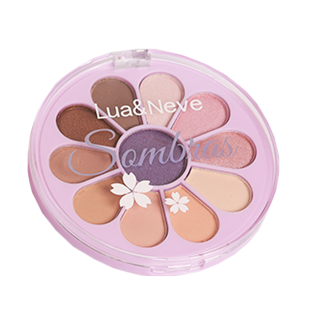 Paleta de Sombras Lua&Neve em Forma de Pétala | Várias Cores, Fina Textura, Criando Maquiagem Ocular Versátil