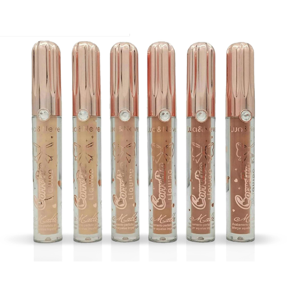 Corretivo Líquido Lua&Neve com Brilho de Diamante | Textura Suave, Corretagem Precisa, Criando Base Impecável