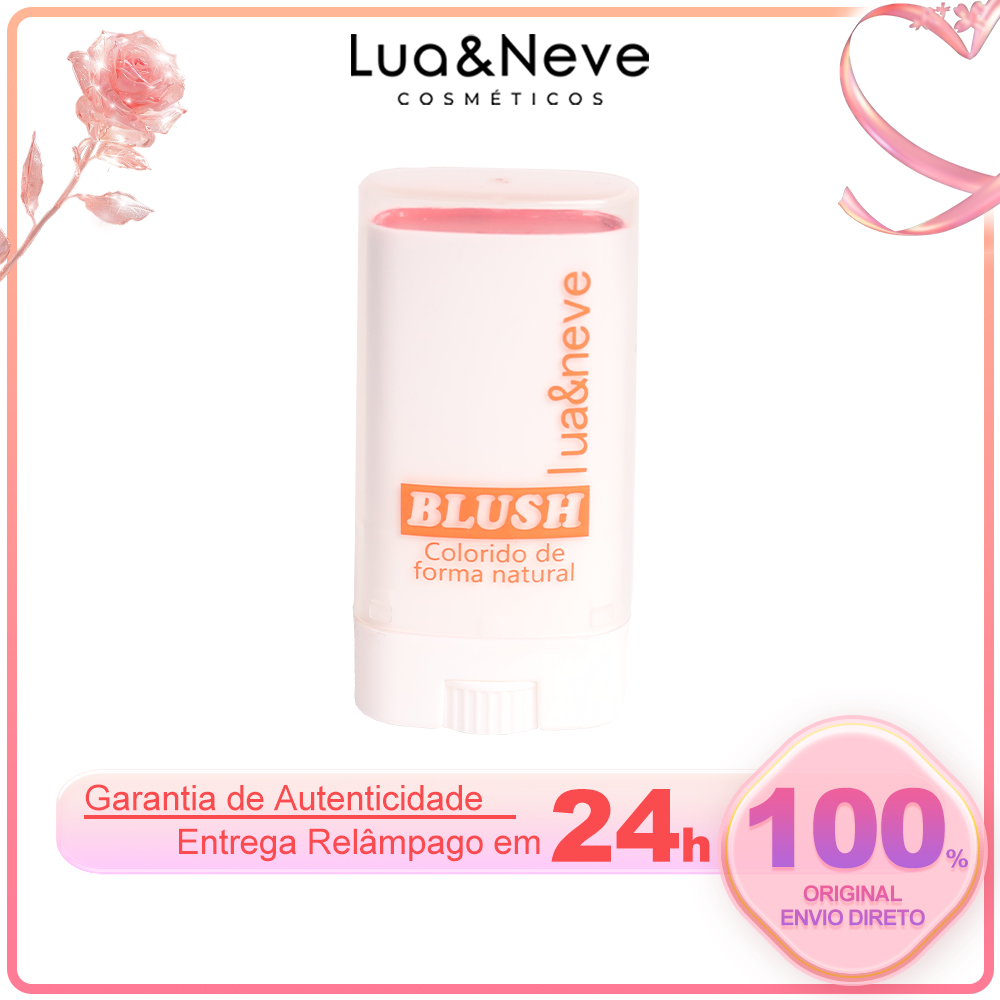 Bastão de Blush Lua&Neve Glow Tropical | 3 Cores Naturais, 24H Hidratação com Protetor Solar, Cria Atmosfera com Um Toque
