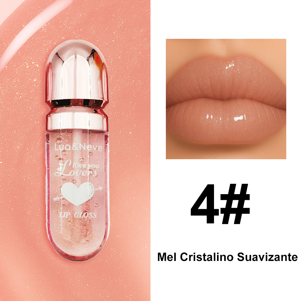 Gloss Labial Lua&Neve em Cápsula | 6 Cores Brilhantes, Criando Efeito Labios de Vidro com Volume