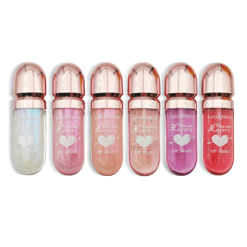 Gloss Labial Lua&Neve em Cápsula | 6 Cores Brilhantes, Criando Efeito Labios de Vidro com Volume