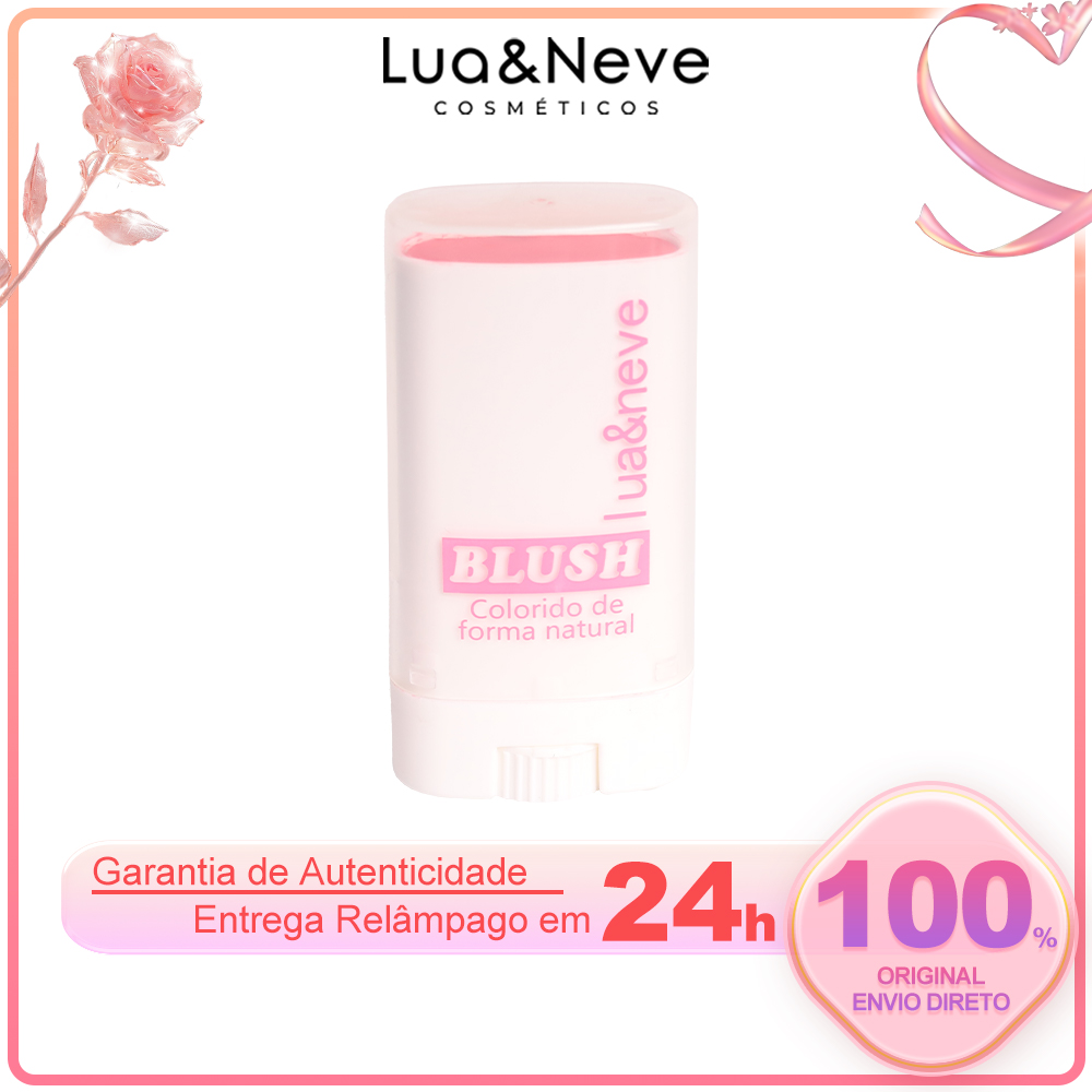 Bastão de Blush Lua&Neve Glow Tropical | 3 Cores Naturais, 24H Hidratação com Protetor Solar, Cria Atmosfera com Um Toque
