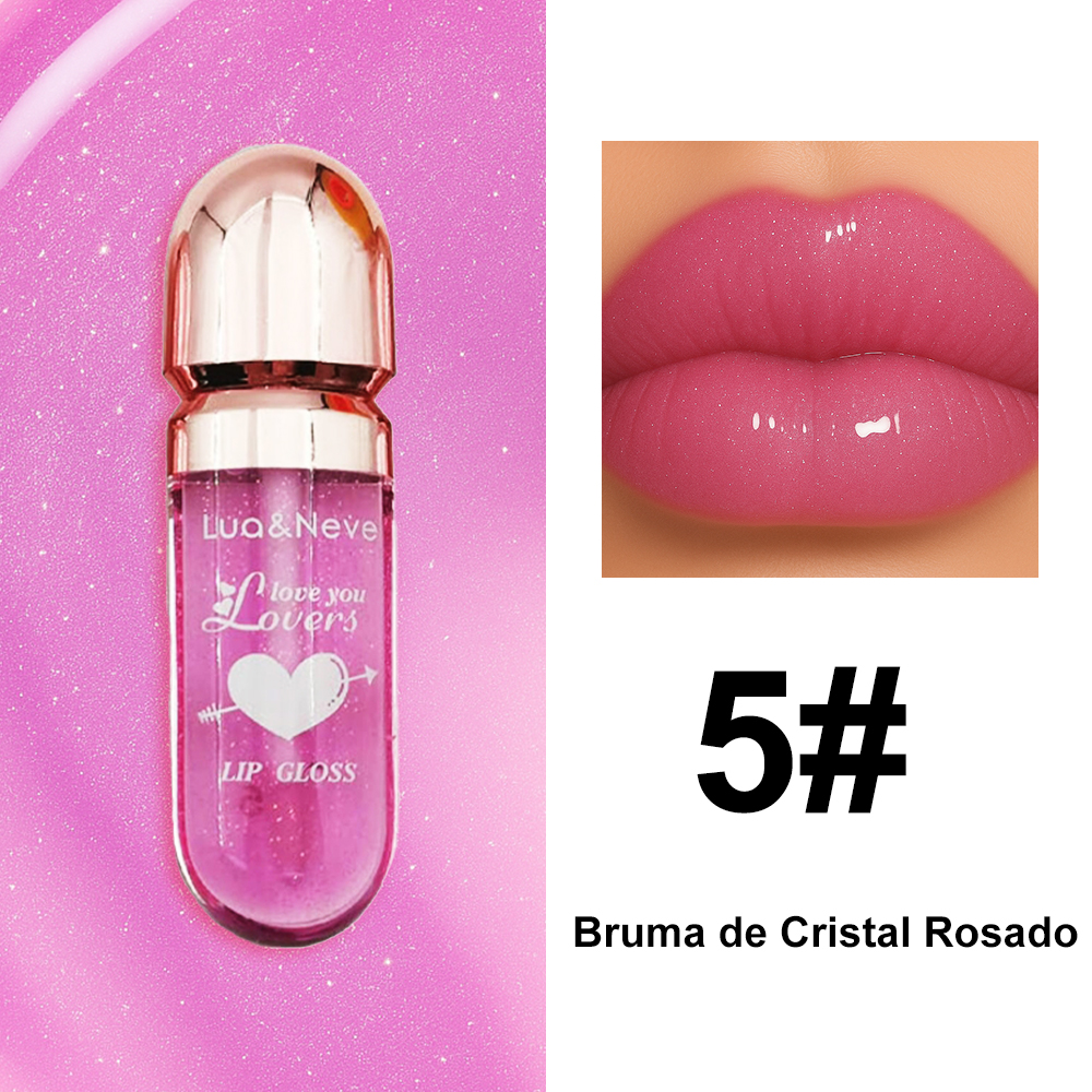 Gloss Labial Lua&Neve em Cápsula | 6 Cores Brilhantes, Criando Efeito Labios de Vidro com Volume