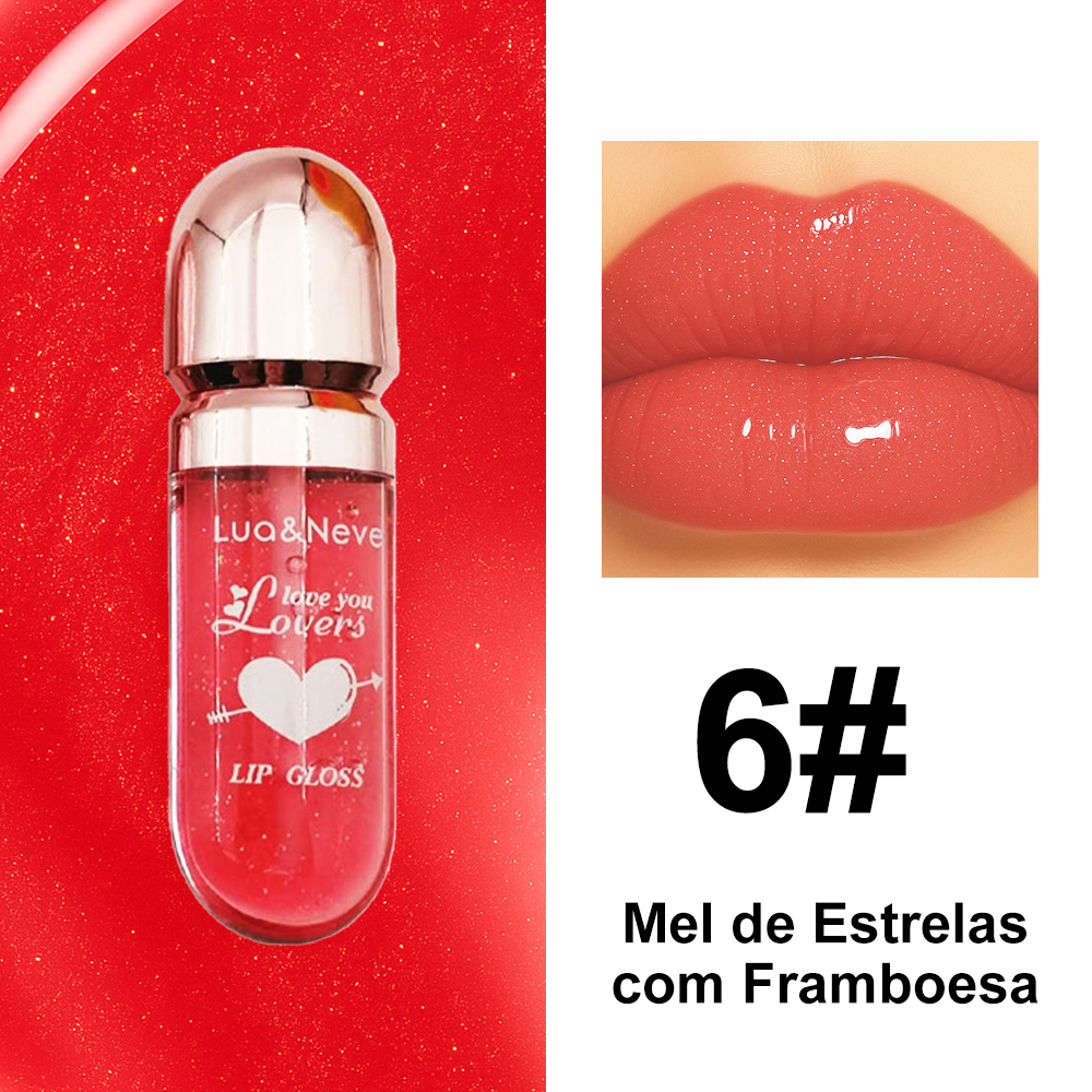 Gloss Labial Lua&Neve em Cápsula | 6 Cores Brilhantes, Criando Efeito Labios de Vidro com Volume