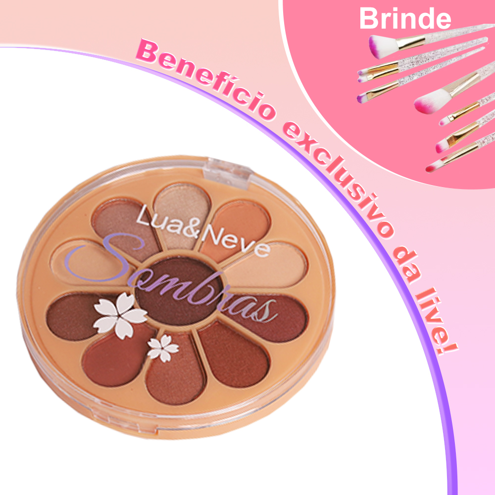 Paleta de Sombras Lua&Neve em Forma de Pétala | Várias Cores, Fina Textura, Criando Maquiagem Ocular Versátil