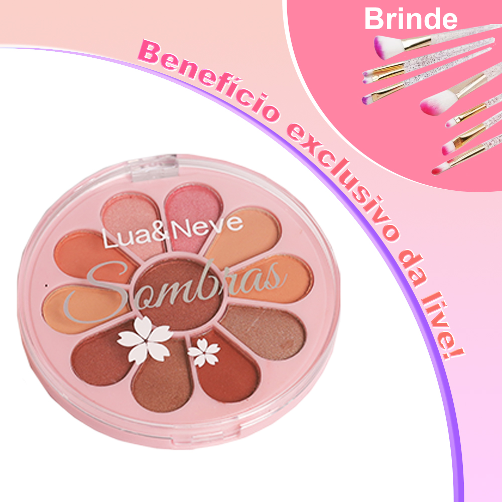 Paleta de Sombras Lua&Neve em Forma de Pétala | Várias Cores, Fina Textura, Criando Maquiagem Ocular Versátil