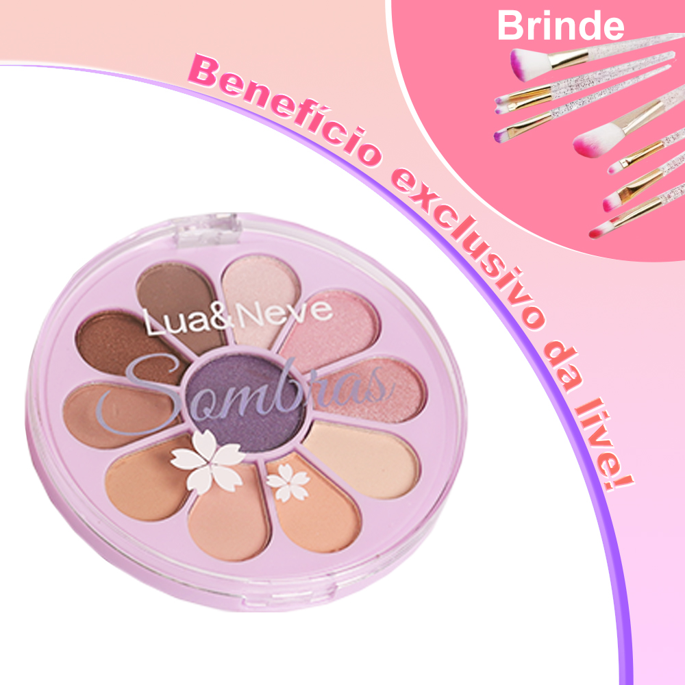 Paleta de Sombras Lua&Neve em Forma de Pétala | Várias Cores, Fina Textura, Criando Maquiagem Ocular Versátil