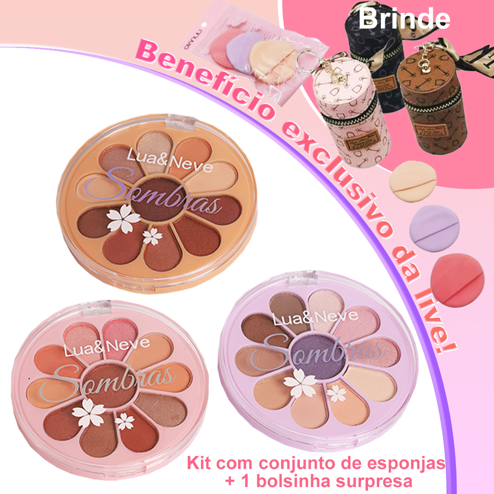 Paleta de Sombras Lua&Neve em Forma de Pétala | Várias Cores, Fina Textura, Criando Maquiagem Ocular Versátil