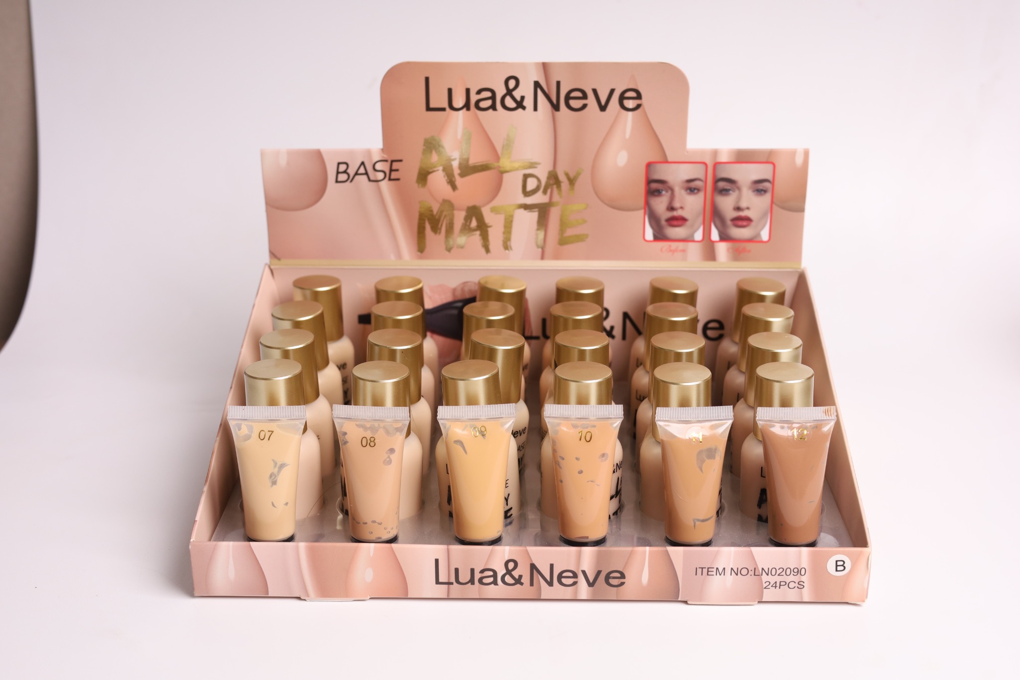 Base Líquida Lua&Neve All Day Matte | Várias Cores, Controle de Brilho e Durabilidade, Cria Pele Mate de Alto Nível
