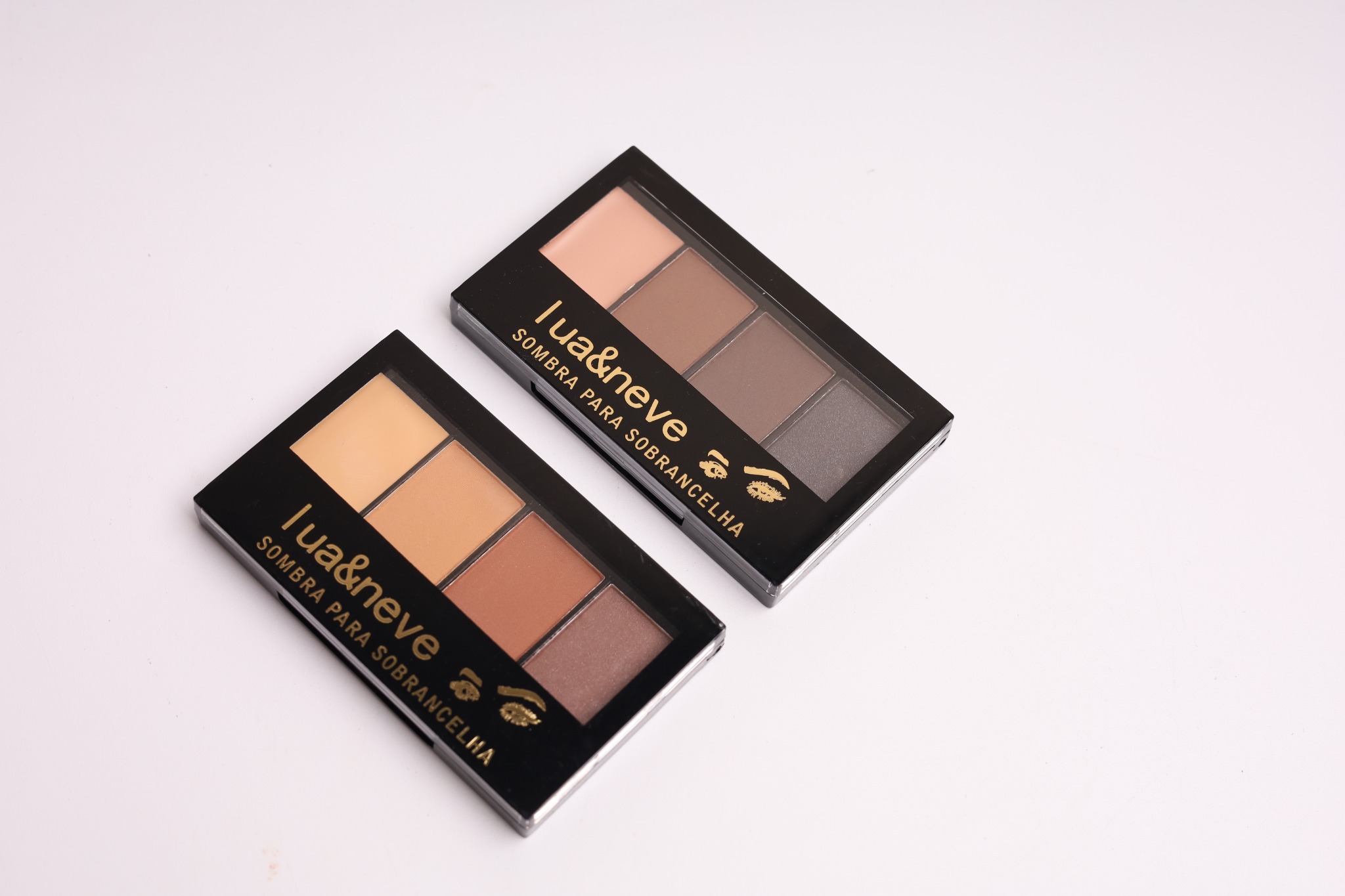 Paleta de Sombra para Sobrancelha Lua&Neve com 4 Cores｜Modelagem Natural, Cor Duradoura, Um Paleta para Sobrancelhas e Olhos