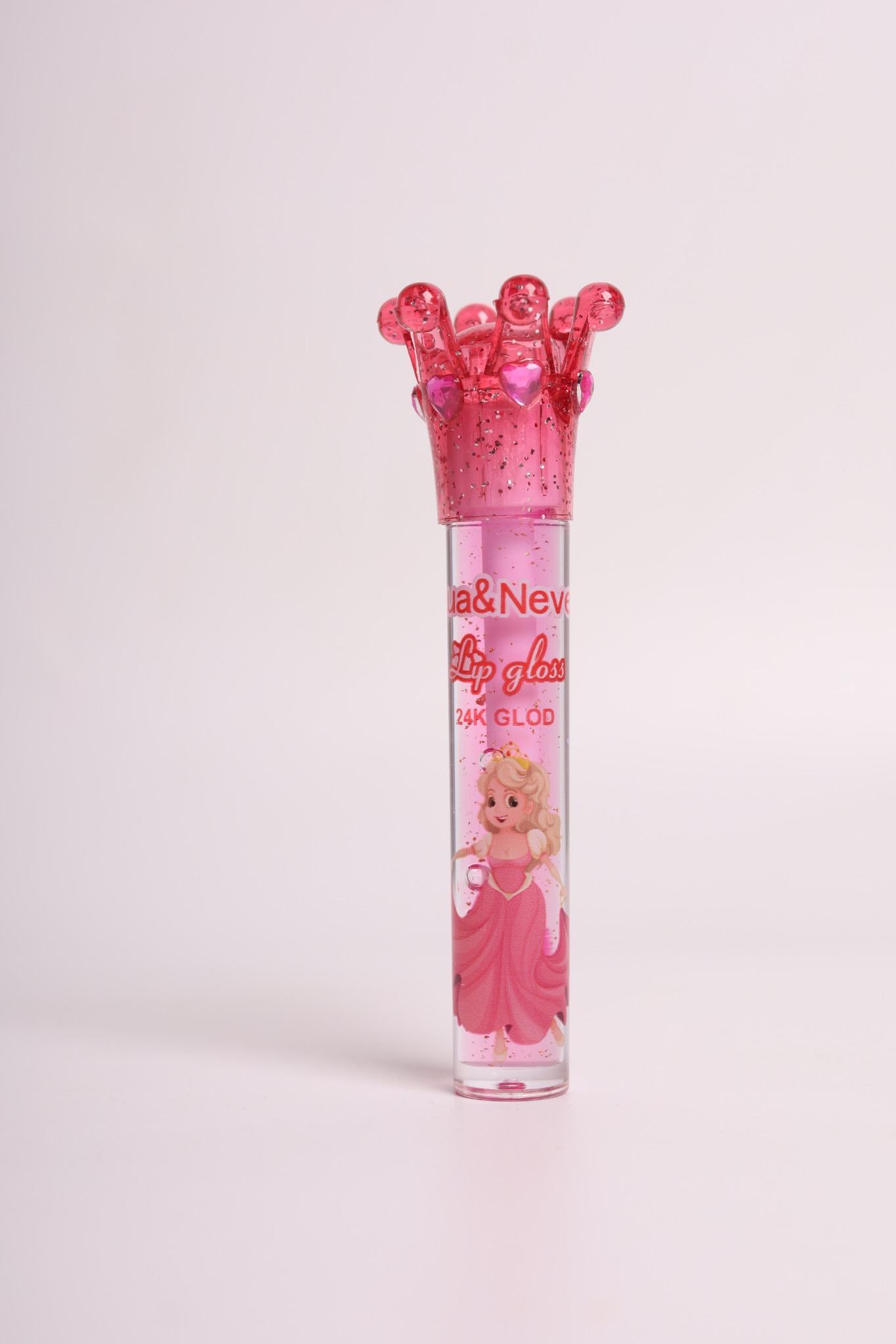 Lip Gloss de Coroa da Princesa Lua&Neve | Adorável Colaboração com Princesas, Brilho de Coração Jovem, Cria Bicos de Vidro Brilhantes