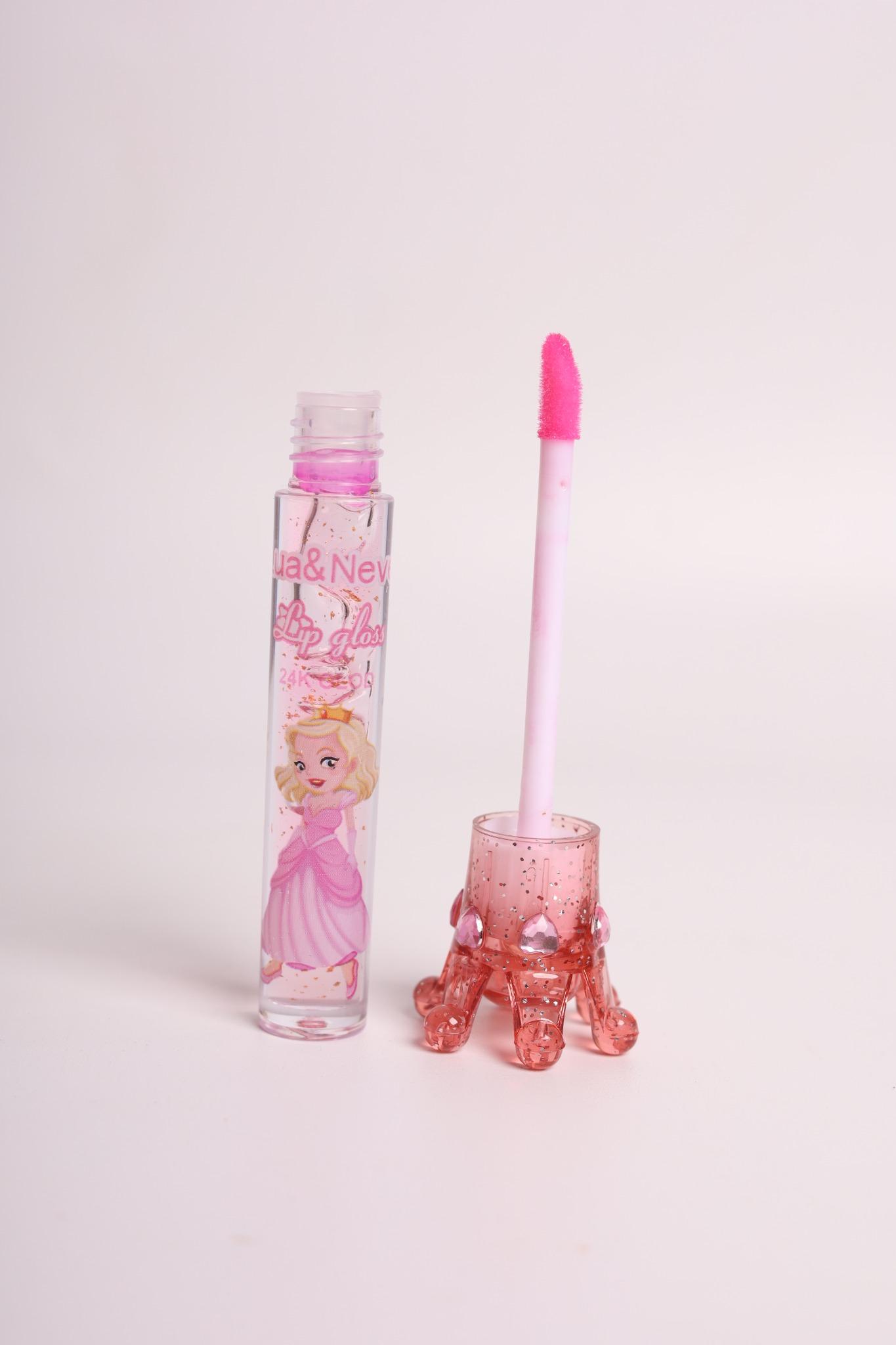 Lip Gloss de Coroa da Princesa Lua&Neve | Adorável Colaboração com Princesas, Brilho de Coração Jovem, Cria Bicos de Vidro Brilhantes