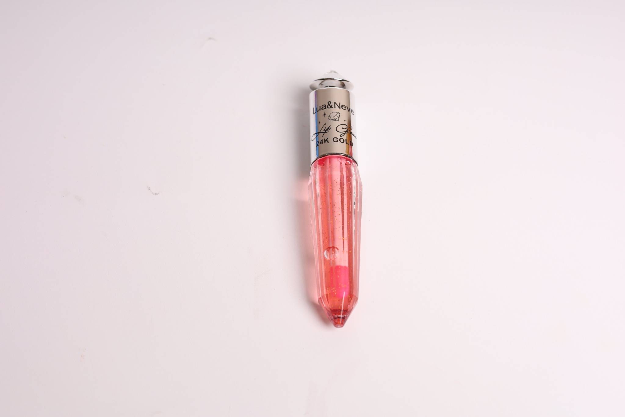 Lip Gloss 24K Lua&Neve | Frasco com Corte de Diamante, Pó Dourado Brilhante, Cria Bicos de Vidro Luxuosos