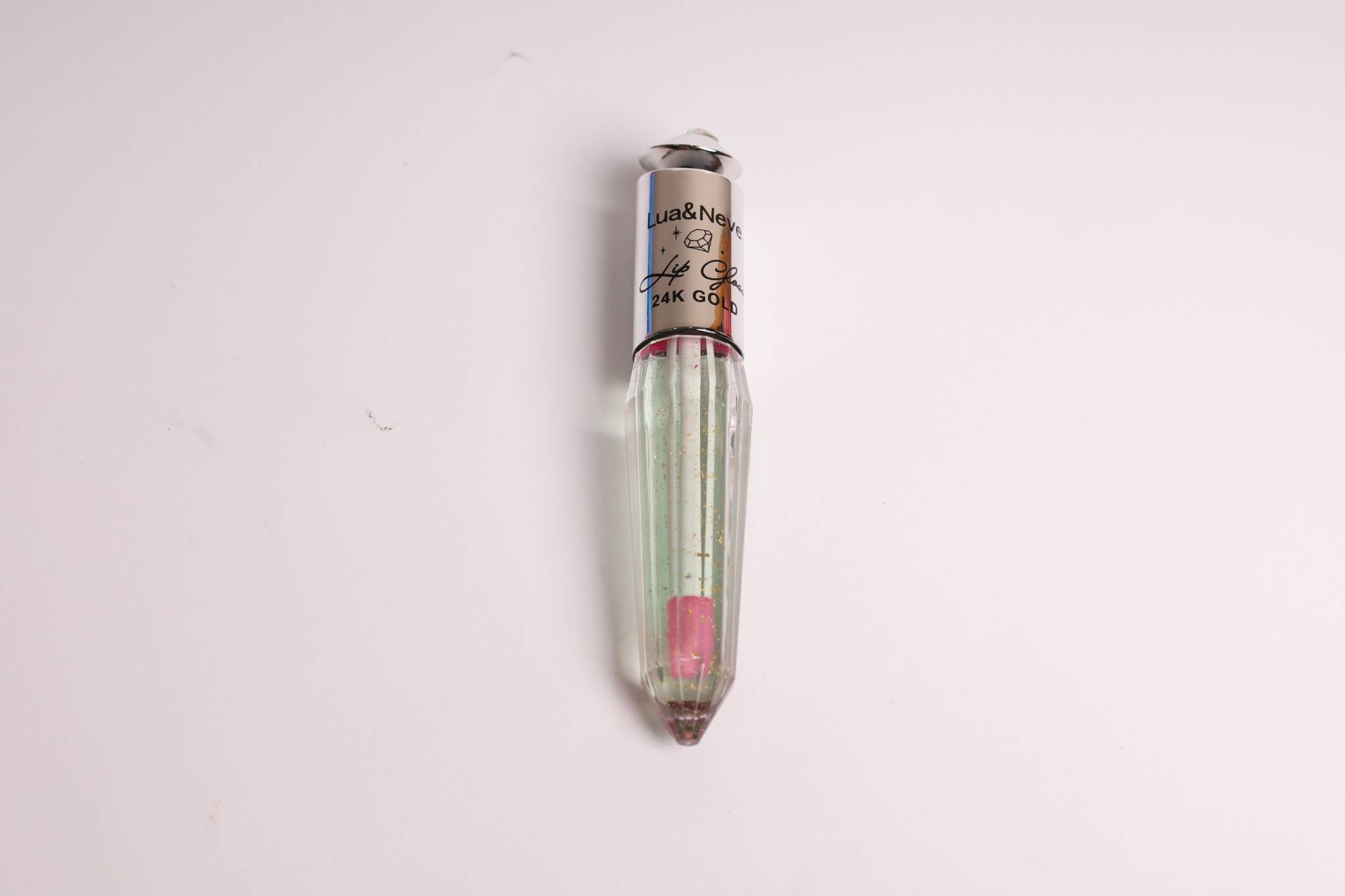 Lip Gloss 24K Lua&Neve | Frasco com Corte de Diamante, Pó Dourado Brilhante, Cria Bicos de Vidro Luxuosos