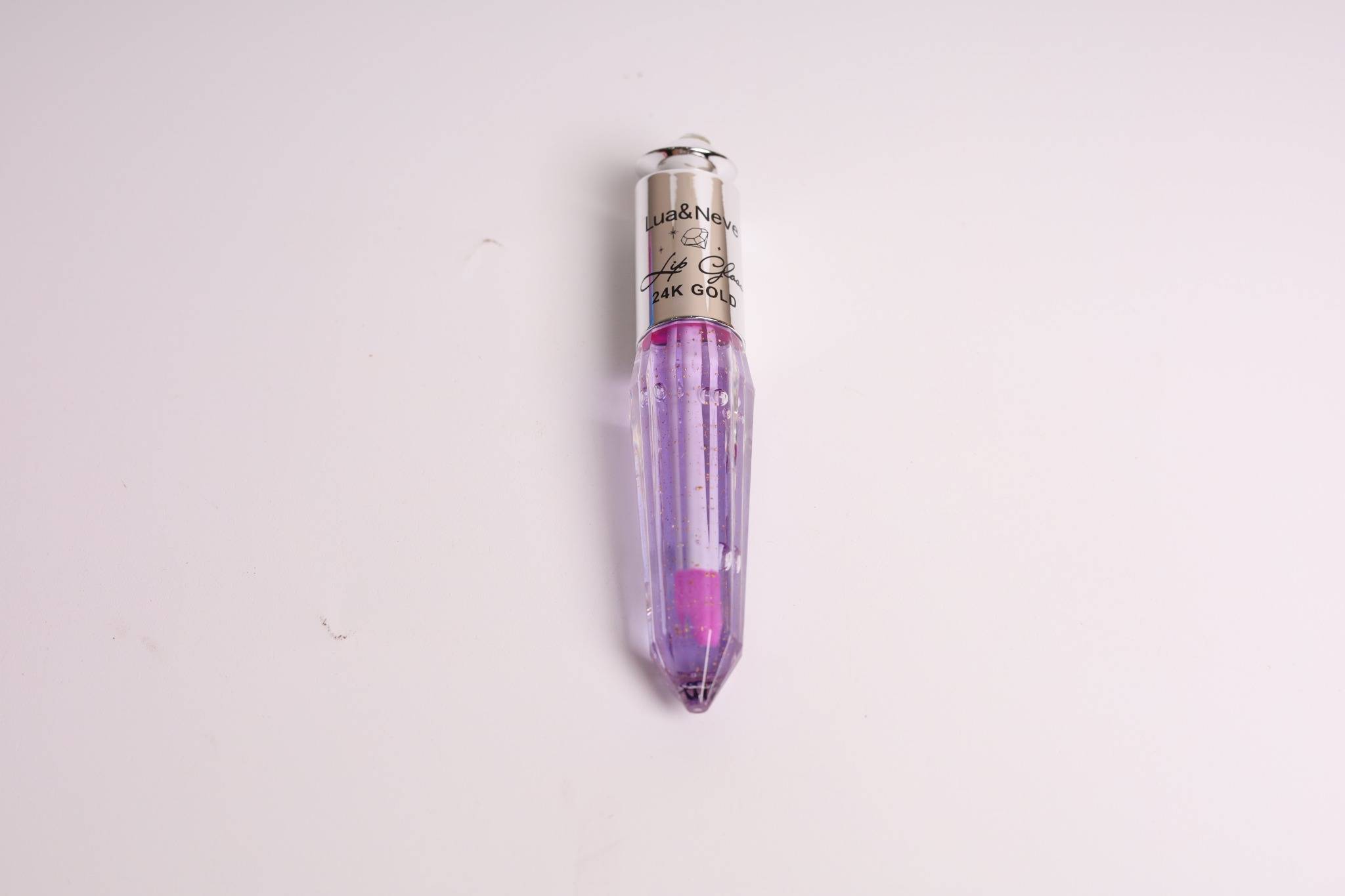 Lip Gloss 24K Lua&Neve | Frasco com Corte de Diamante, Pó Dourado Brilhante, Cria Bicos de Vidro Luxuosos