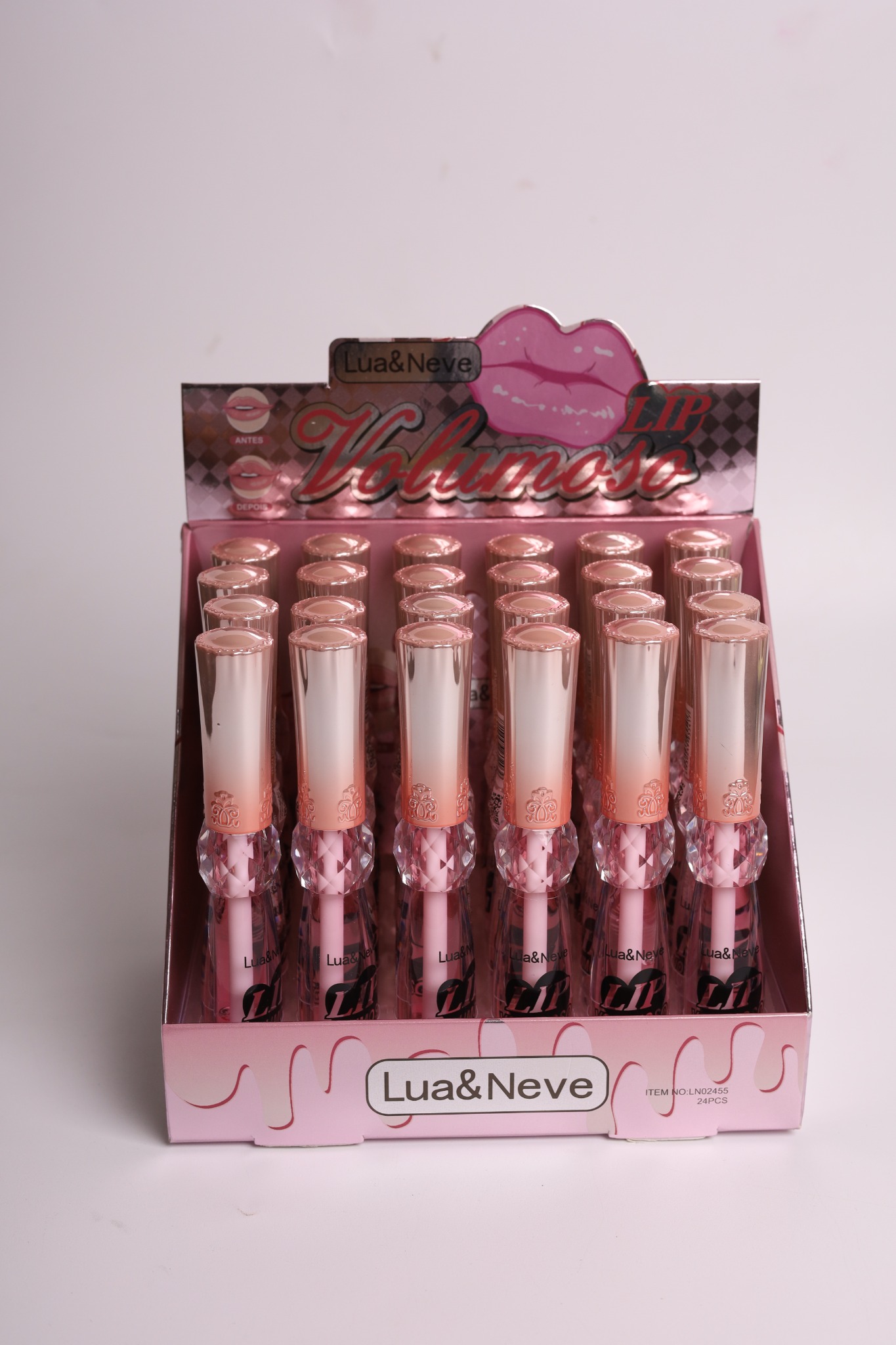 Lip Volumoso Lua&Neve | Frasco com Strass de Cristal, Cria Bicos Cheios e Brilhantes, Pequeno Segredo para Iluminação Labial