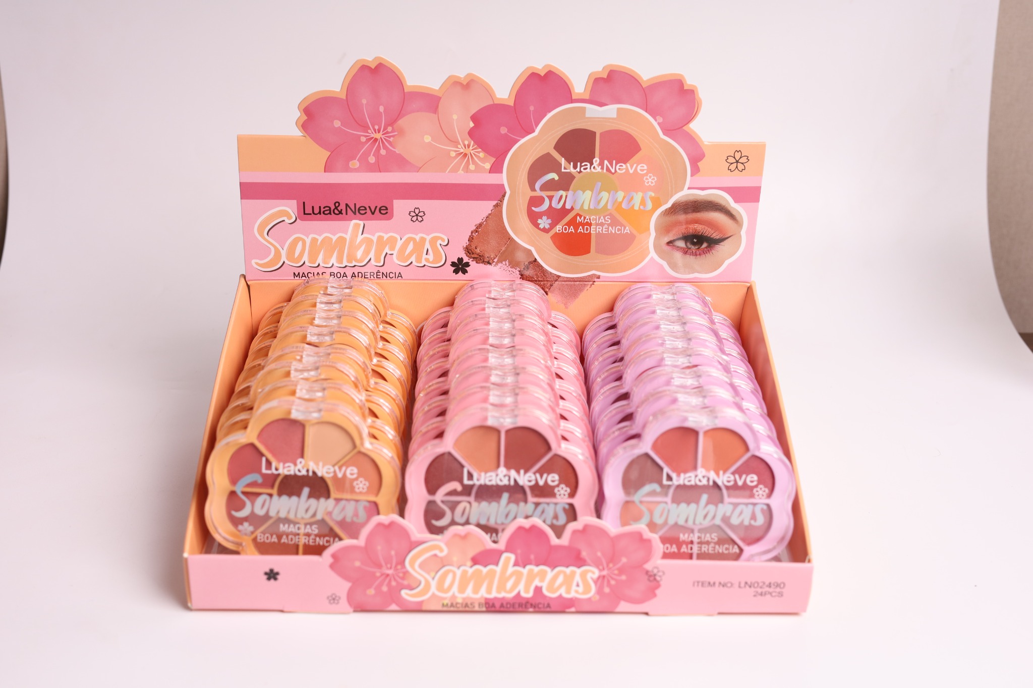 Paleta de Sombras Lua&Neve em Forma de Flor | Design Adorável de Pétalas, Cores Versáteis, Cria Maquiagem de Olhos com Atmosfera