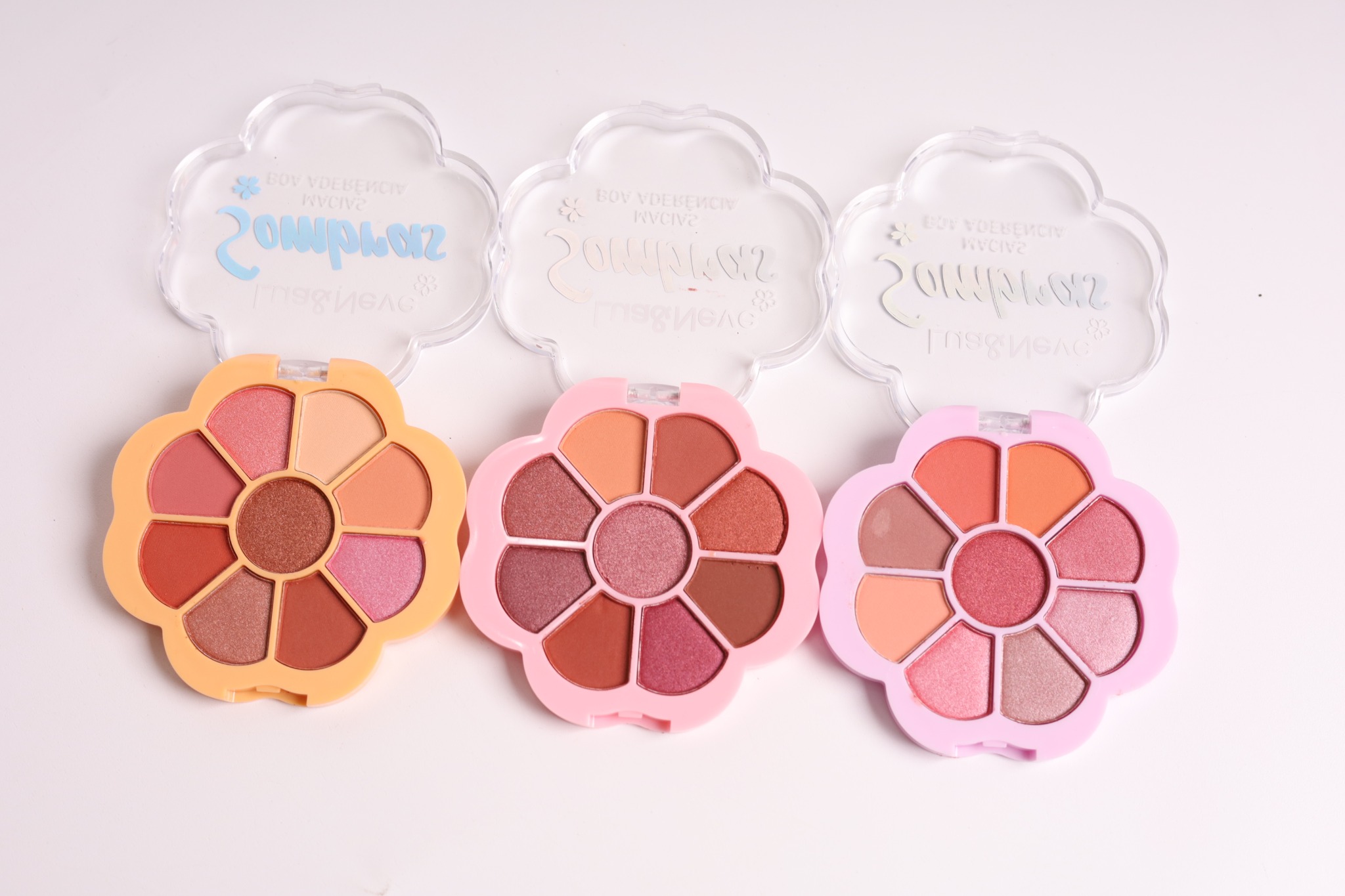 Paleta de Sombras Lua&Neve em Forma de Flor | Design Adorável de Pétalas, Cores Versáteis, Cria Maquiagem de Olhos com Atmosfera