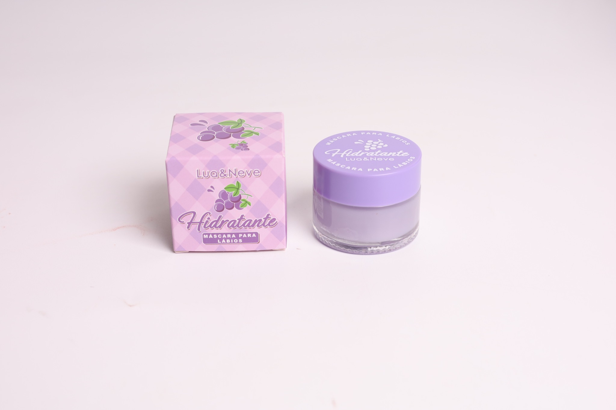 Máscara Labial Lua&Neve de Frutas | Sabores Morango/Uva/Chocolate, Reparação Noturna, Lábios Macios pela Manhã