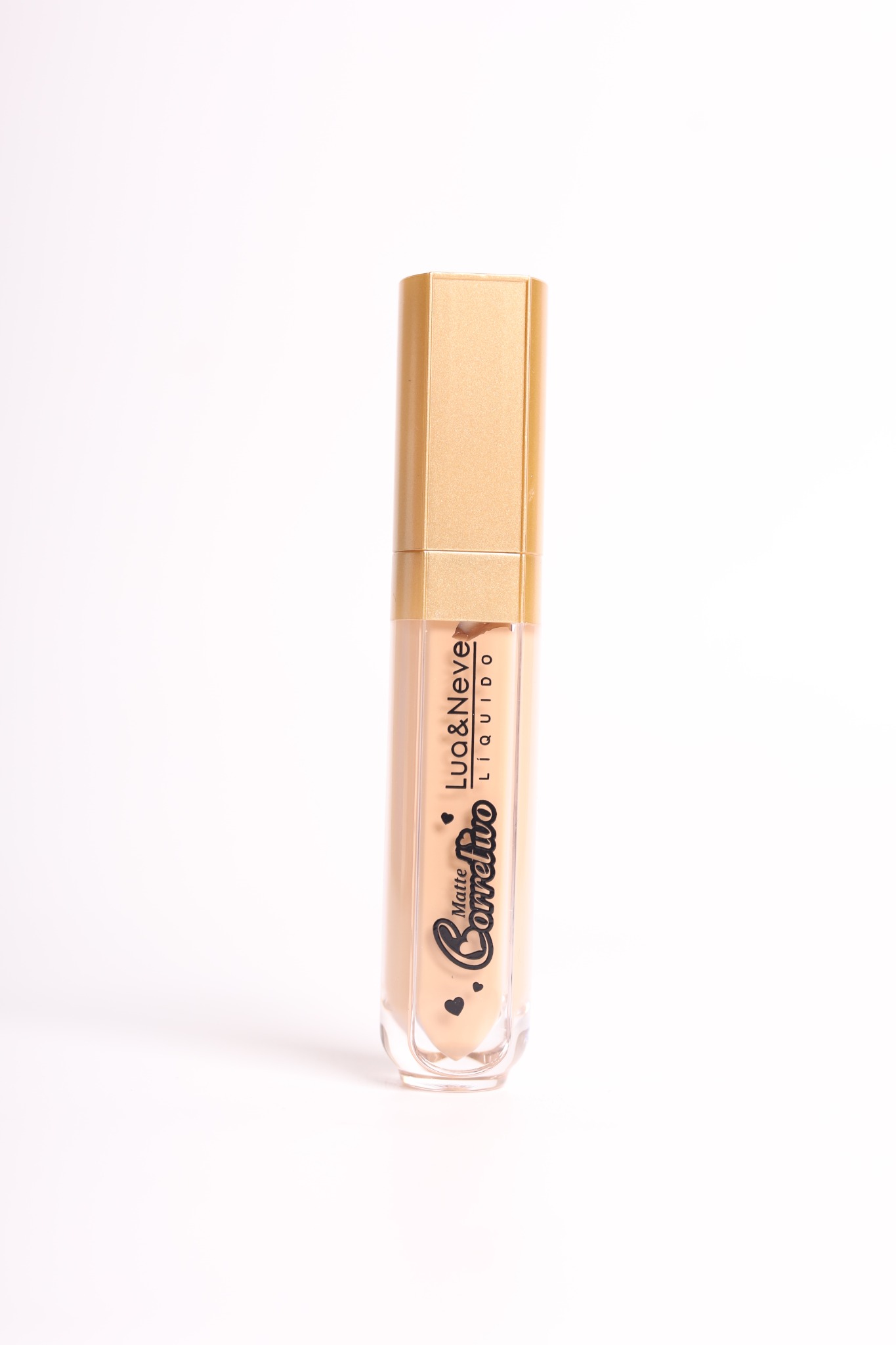 Corretivo Líquido Lua&Neve Tubo Dourado | 6 Cores para Todos os Tipos de Pele, Corretivo Mate, Cubre Cicatrizes e Circulos Oculares com Um Toque