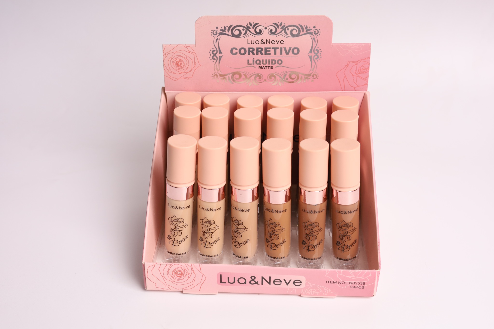 Corretivo Líquido Lua&Neve Rose | 6 Cores para Todos os Tipos de Pele, Fosco e Suave, Esconde Defeitos com Um Toque