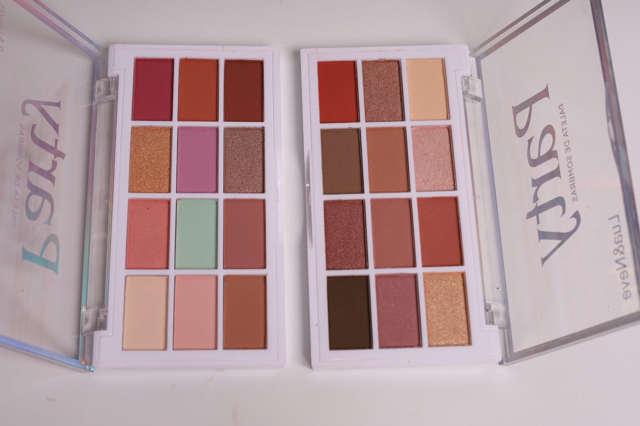 Lua&Neve Paleta de Sombras para Festa Dupla｜12 Cores×2, Tudo em Um para Dia e Festa, Mistura de Perolado e Mate, Troca de Estilo em Um Clique