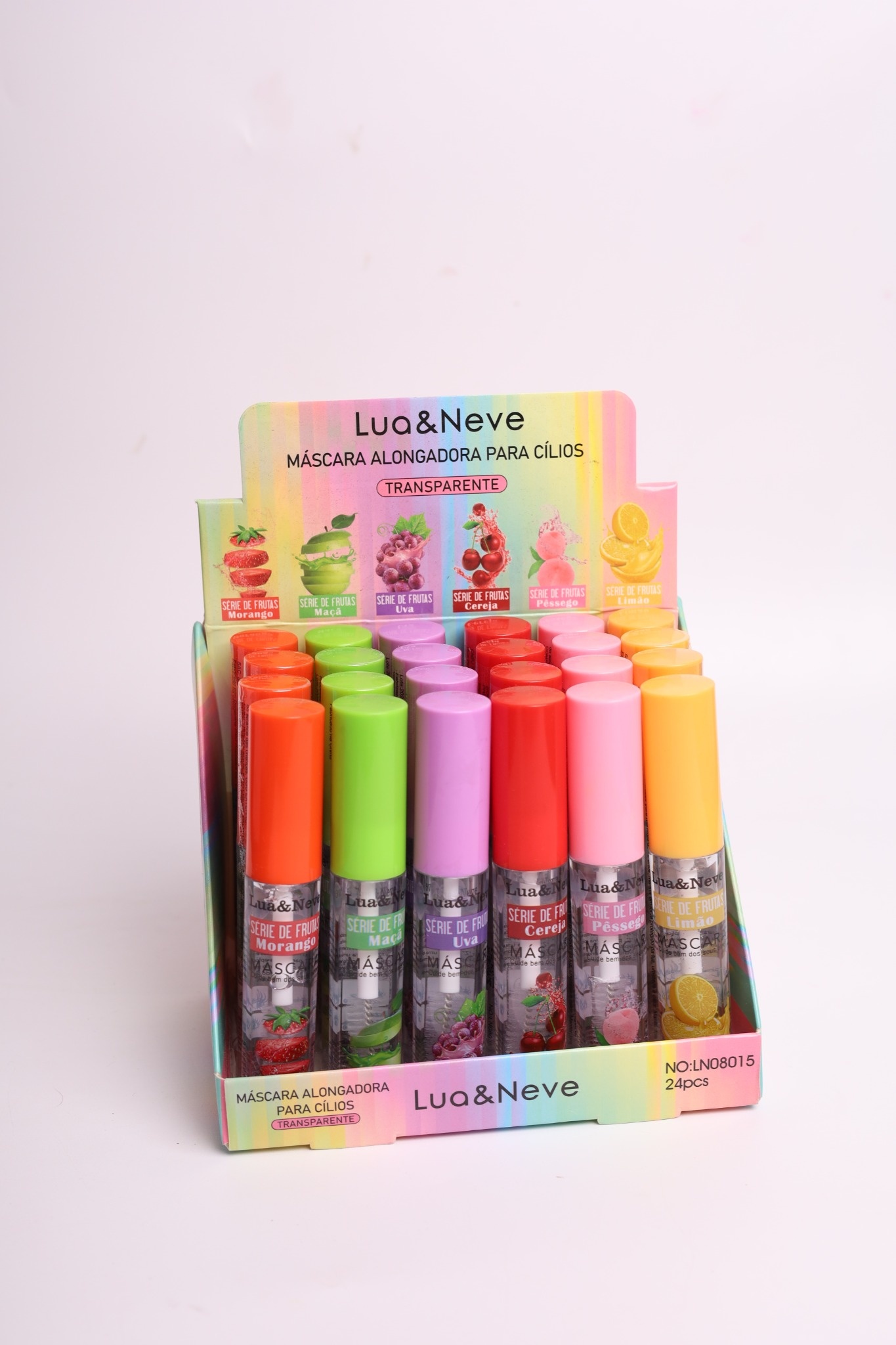 Lua&Neve Máscara de Cílios Transparente Série de Frutas｜6 Aromas de Frutas, Modelagem Leve, Cílios Longos Naturais, Imperdível para Estudantes