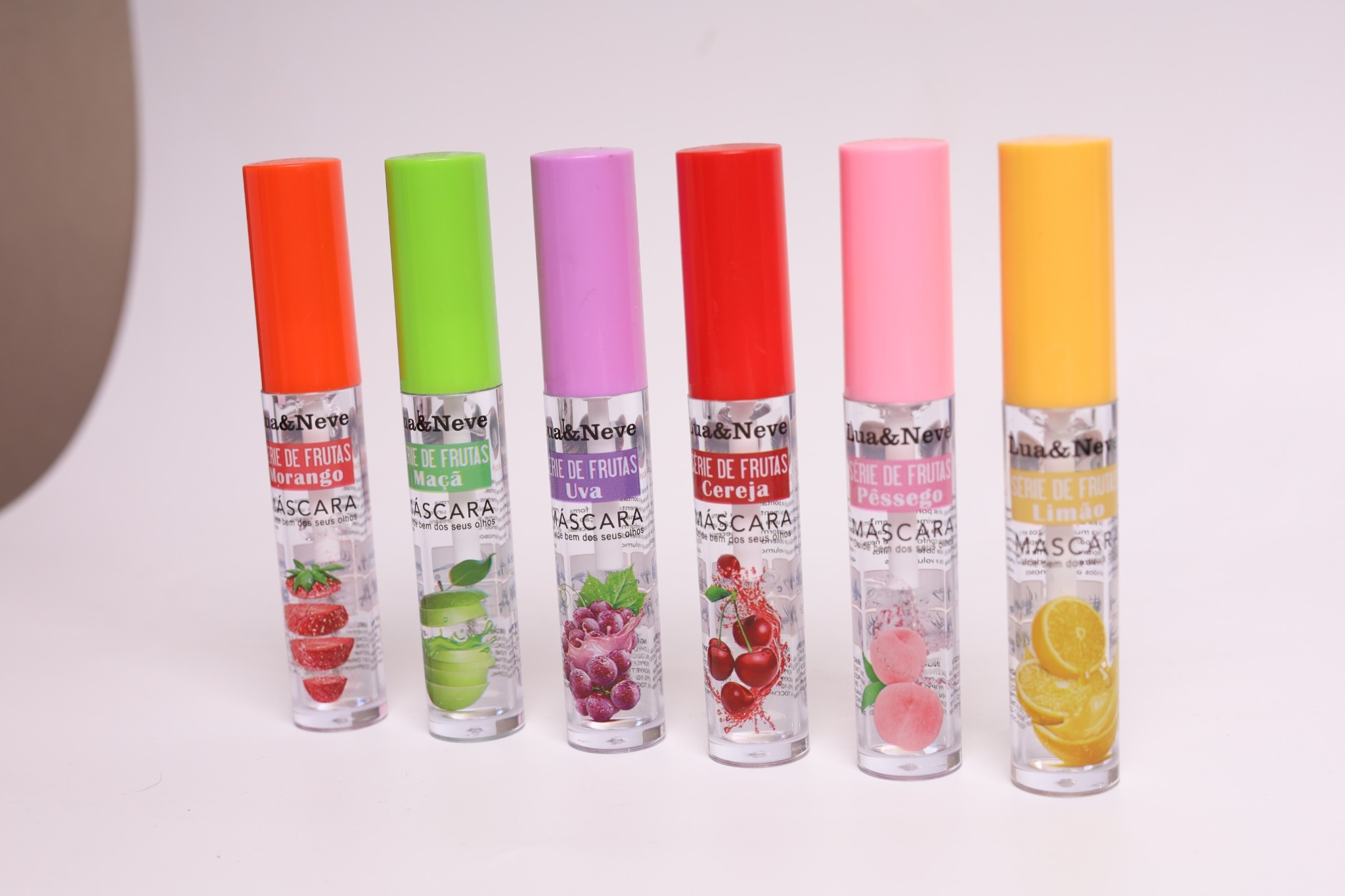 Lua&Neve Máscara de Cílios Transparente Série de Frutas｜6 Aromas de Frutas, Modelagem Leve, Cílios Longos Naturais, Imperdível para Estudantes